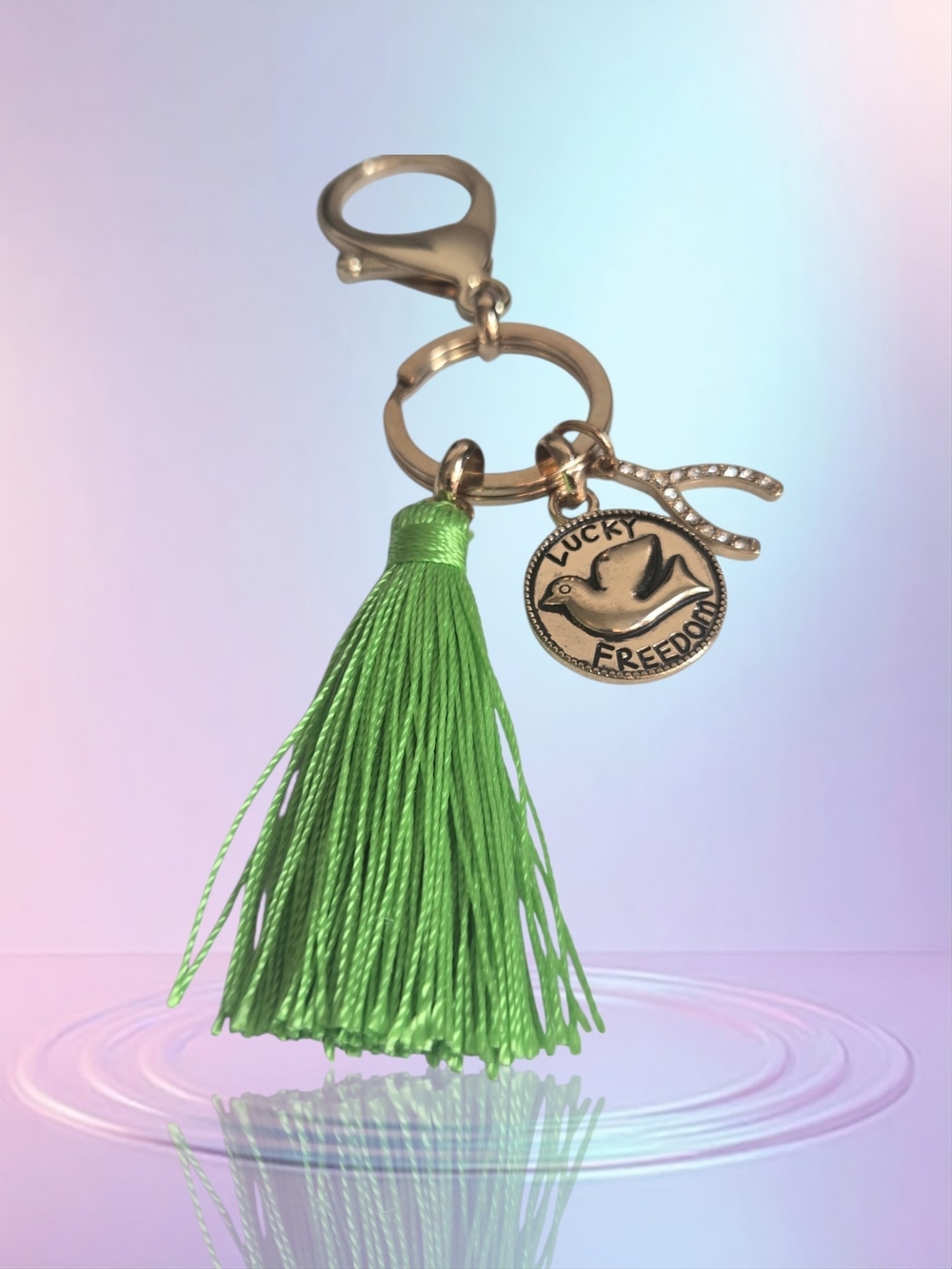 Green Tassel Keychain